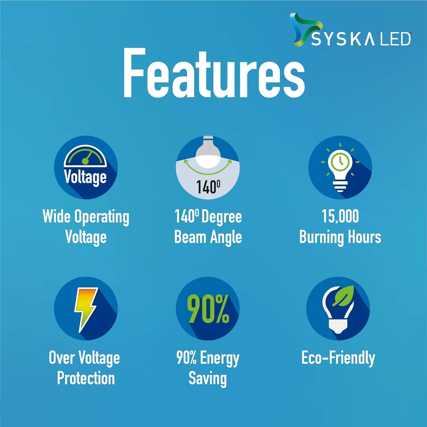 SYSKA 9 Watts Electric Powered LED Bulb - Image 3